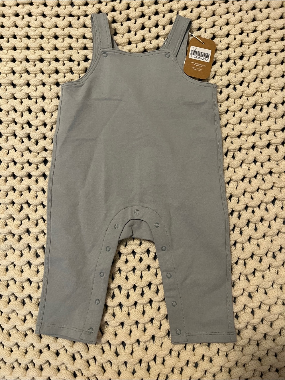 Angel Dear Gray Overalls Baby Romper